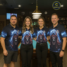 Load image into Gallery viewer, US Flag Thunder Grim Reaper 8 Ball 9 Ball Pool Men Billiard Shirt Custom Patriotic Billiard Apparel NYN2636
