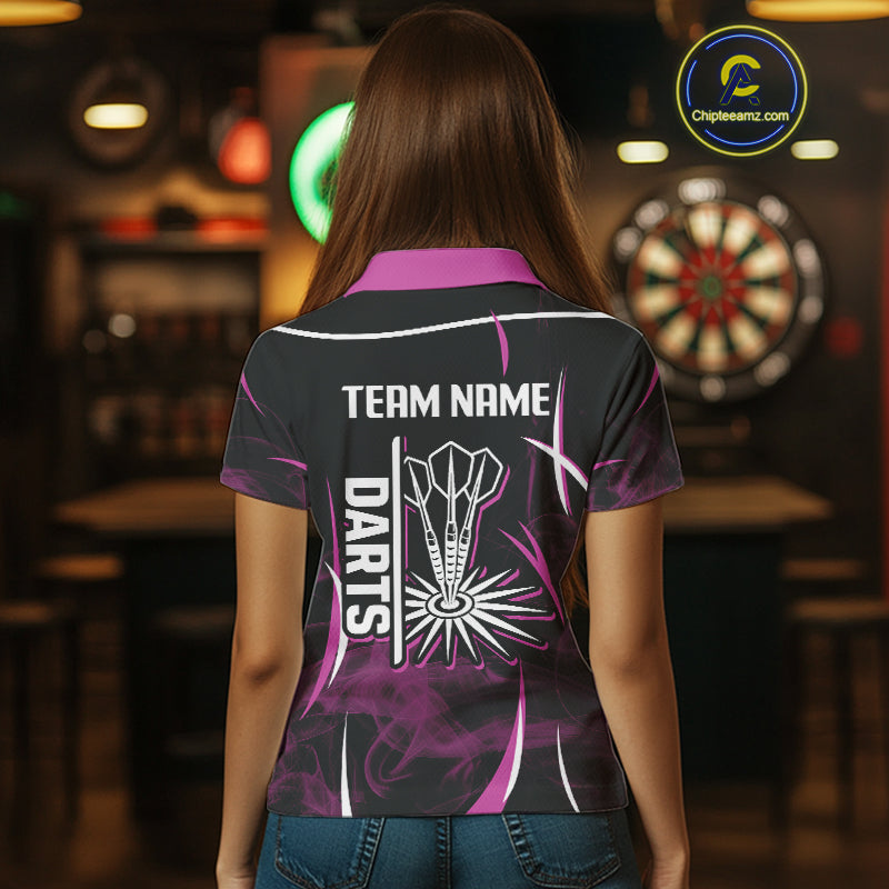 Persionalized Purple Smokes Dart Arrows Dart Shirt For Women, Custom Dart Jerseys NYN0104