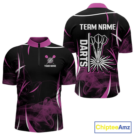 Persionalized Purple Smokes Dart Arrows Dart Shirt For Men, Custom Dart Jerseys NYN0104