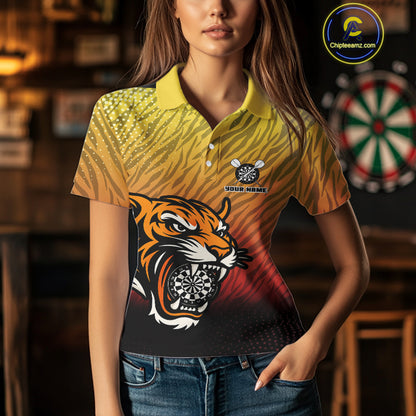 Tiger Dartboard Scratched Pattern Custom Dart Shirt For Women, Dart Team Jerseys NYN0106