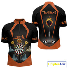 Load image into Gallery viewer, Heartbeat And Dartboard Custom Darts Quarter-Zip Shirt For Men - Darts Team Jersey NYN0724