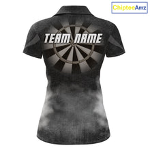 Load image into Gallery viewer, Black Smokes Women's Darts Polo Shirt Mockup, Custom Tournament Jersey, Personalized Dart Team Polo, Professional Steel Tip Soft Tip Darts Apparel