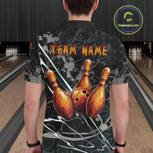 Load image into Gallery viewer, Funny Tiger Bowling Polo &amp; 1/4-Zip Shirt For Men Custom Orange Team Bowling Tournament Jersey NYN3724