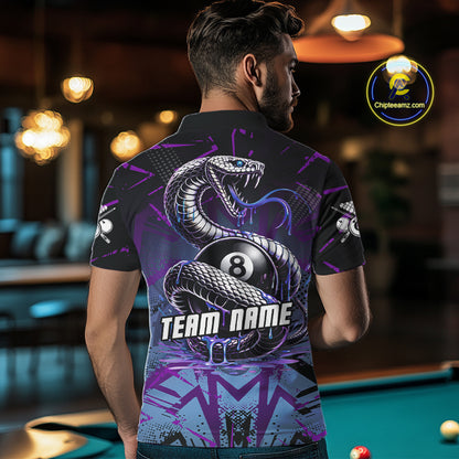 Dripping Cobra 8 Ball Pool Team Shirt Personalized Men Billiard Polo & 1/4-Zip Attire Gifts NYN2418
