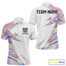Load image into Gallery viewer, Personalized Pink Holographic Dartboard Pattern Men Darts Polo &amp; 1/4-Zip Shirts Dart Team Jerseys NYN2811