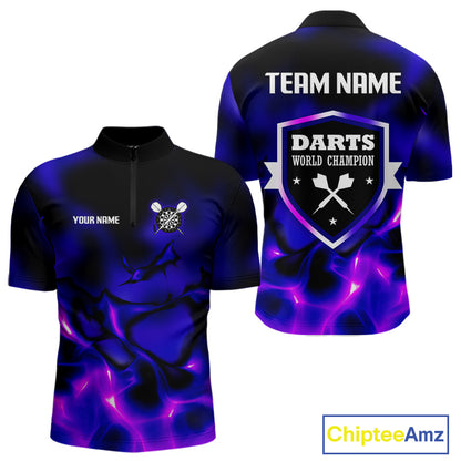 Darts World Champion Custom Blue-Purple Dart Shirt For Men, Dart Team Jerseys NYN0111