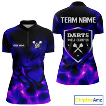 Load image into Gallery viewer, Darts World Champion Custom Blue-Purple Dart Shirt For Women, Dart Team Jerseys NYN0111