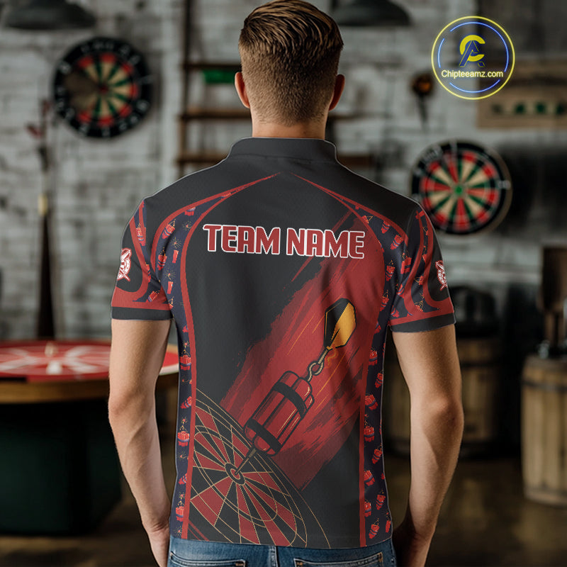 Bombs Dart Arrow Custom Red Dartboard Dart Shirt For Men, Dart Team Jerseys NYN0114