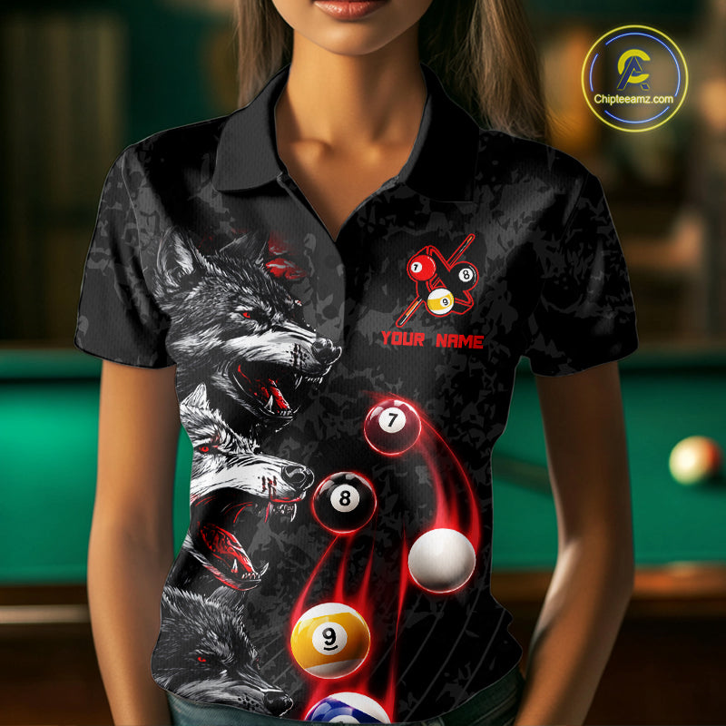 Custom Red Thunder 8 Ball & 9 Ball  Pool Team Shirt For Men Funny Wolfs Billiard Tournament Jerseys NYN4017
