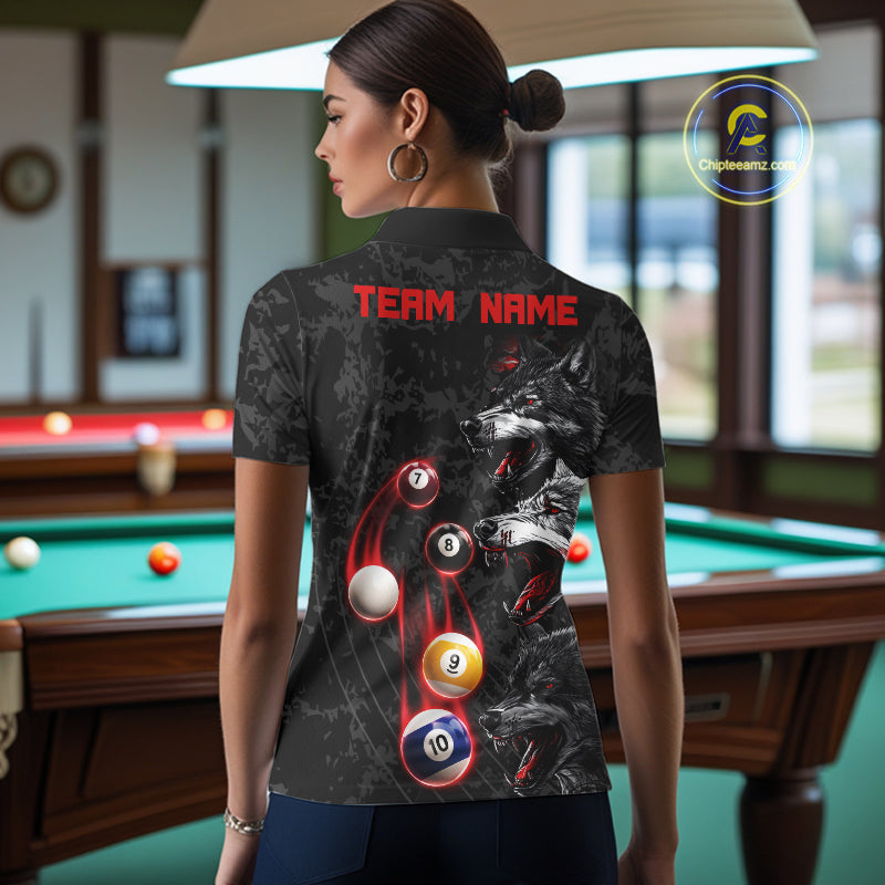 Custom Red Thunder 8 Ball & 9 Ball  Pool Team Shirt For Men Funny Wolfs Billiard Tournament Jerseys NYN4017