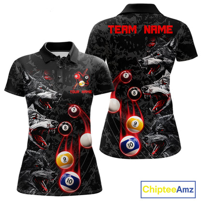 Custom Red Thunder 8 Ball & 9 Ball  Pool Team Shirt For Men Funny Wolfs Billiard Tournament Jerseys NYN4017