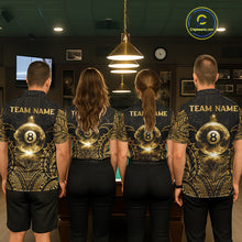 Load image into Gallery viewer, Gold Tribal Smoke 8 Ball Pool Women Polo &amp; 1/4-Zip Shirt Personalized 3D Ball Billiard Gifts NYN2427