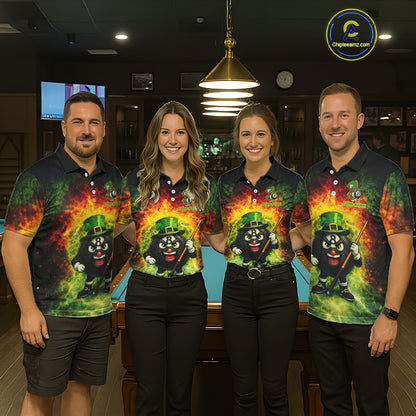 Red & Green Shamrock Thunder Funny Pool 8 Ball Women Billiard Shirt Personalized Balls Billiard Shirts NYN2653