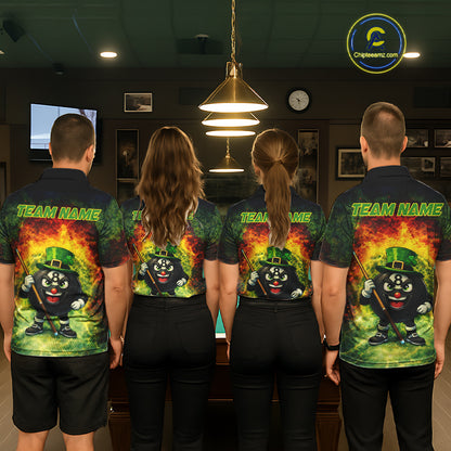 Red & Green Shamrock Thunder Funny Pool 8 Ball Women Billiard Shirt Personalized Balls Billiard Shirts NYN2653