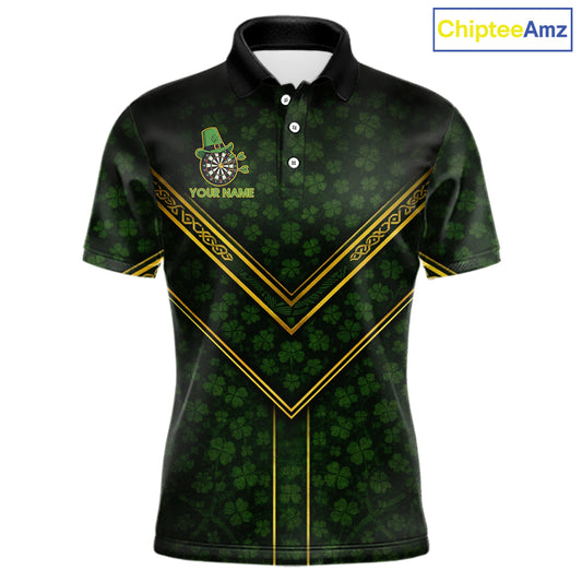 Funny Smoking Dartboard St Patrick's Day Darts Polo Shirt For Men Custom Dart League Shirt NYN2656