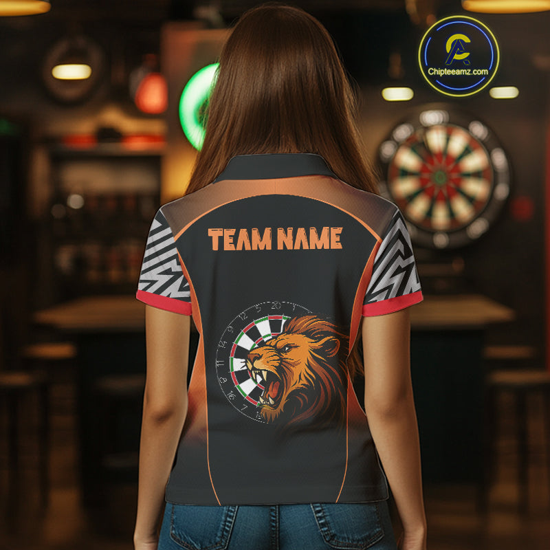 Orange Lion Dartboard Dart Shirts Custom Dart Team Shirt For Women, Dart Jerseys NYN0242