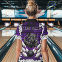 Load image into Gallery viewer, Purple Brick-Wall Fierce Bulldog Women Bowing Team Shirt Personalized Bowling Jersey For Bowlers NYN3195