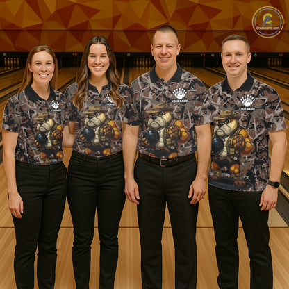 Hunting Bulldog Bowling Shirts For Men Custom Camo Bowling Team Jerseys Funny Bowling Attire NYN3196