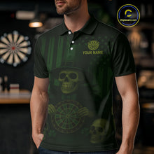 Load image into Gallery viewer, Custom Skull Shamrock Dartboard Patrick's Day Dart Polo Shirt For Men Patrick Dart Jersey NYN1359