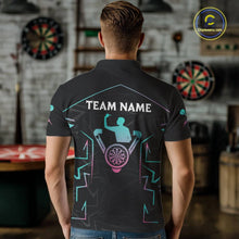 Load image into Gallery viewer, Blue And Pink Lines Human Plays Darts Polo Shirts For Men Personalized Dart Team Jerseys NYN2448