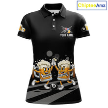Load image into Gallery viewer, Funny Beer Couple Play Pool 8 Ball Women's Billiard Team Shirt Custom Billiard Polo &amp; 1/4 Zip Attire NYN2666