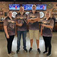 Load image into Gallery viewer, Graffiti Grunge Grim Reaper Red Dartboard Dart Polo Shirts For Women Custom Dart Team Shirts NYN2674