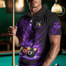 Load image into Gallery viewer, Purple Funny Dragon Thunder Ball Pool Billiard Team Shirt For Men Custom Billiards Ball Attire NYN3042