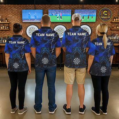 Personalized Blue Smoking Funny Dinosaurs Womens Darts Shirt Custom Grunge Outfits Dart Jerseys NYN3204