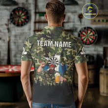 Load image into Gallery viewer, Custom Camouflage Human &amp; Funny Beer Bull Dartboard Men Darts Polo Shirt Dart Jerseys NYN1925