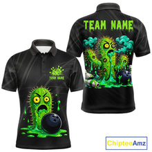 Load image into Gallery viewer, Men's funny green cactus bowling polo shirt mockup custom bowling team jersey cactus bowling apparel