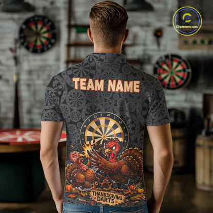 Funny Turkey Dartboard Thanksgiving Custom Darts Team Outfits For Men, Thanksgiving Darts Gifts NYN4071