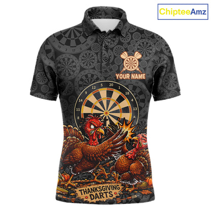 Funny Turkey Dartboard Thanksgiving Custom Darts Team Outfits For Men, Thanksgiving Darts Gifts NYN4071