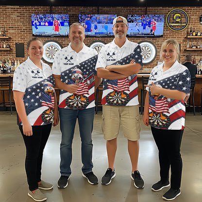 Funny Duck Patriotic Dart Shirt For Men Custom American Flag Darts Team Outfits, Darts Gifts NYN4074