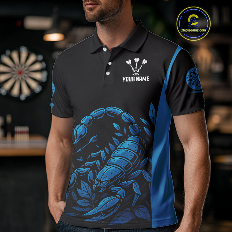Men's Custom Darts Jersey With Cobalt Scorpion Darts Strike For Darts Team Shirts NYN0274