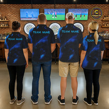 Load image into Gallery viewer, Personalized Black And Blue Flames Dragon Dart Quarter-Zip Shirts For Women Dart Team Jerseys NYN2188