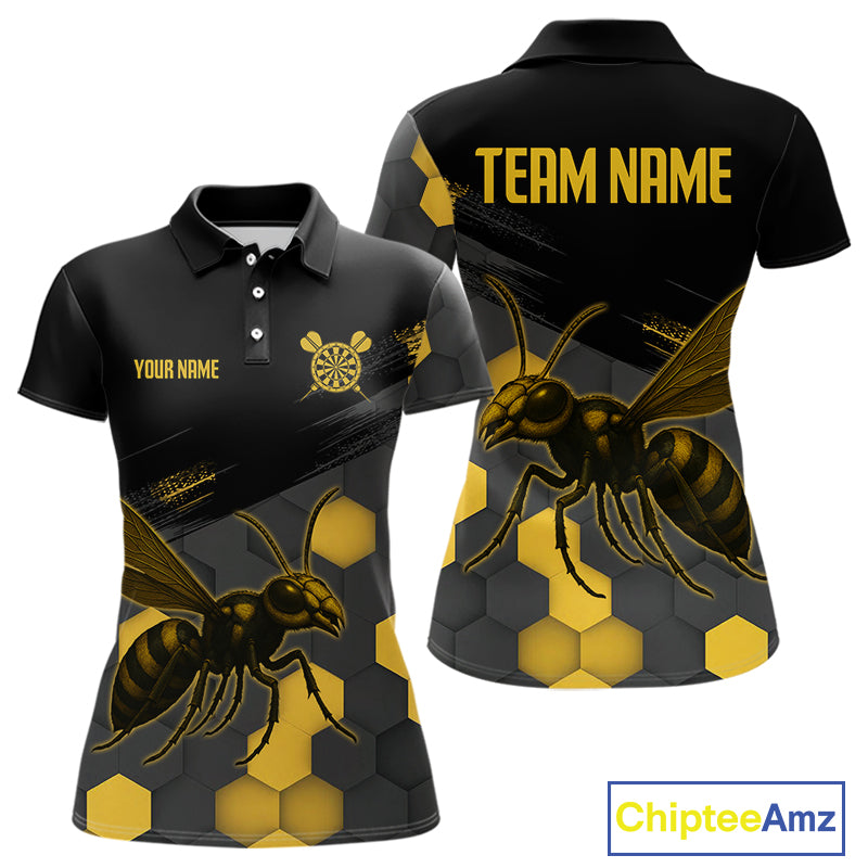 Custom Women's Darts Jersey With Ebony & Amber Honeycomb Bee For Darts Jersey NYN0275