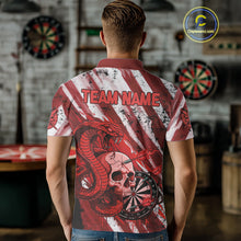 Load image into Gallery viewer, White And Red Cobra Skull Dartboard Custom Men Darts Polo Shirt Grunge Dart Jerseys NYN1930