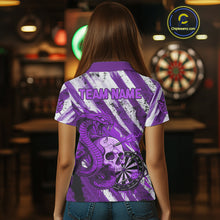 Load image into Gallery viewer, White And Purple Cobra Skull Dartboard Custom Women Darts Polo Shirt Grunge Dart Jerseys NYN1931