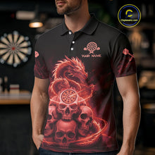 Load image into Gallery viewer, Custom Red Galaxy Dragon Skulls Dartboard Men Darts Polo Shirt Dart Team Jerseys NYN1933