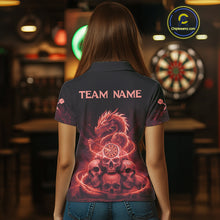 Load image into Gallery viewer, Custom Red Galaxy Dragon Skulls Dartboard Women Darts Polo Shirt Dart Team Jerseys NYN1933