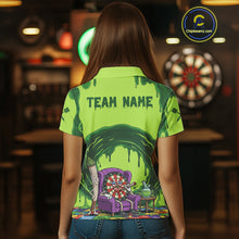 Load image into Gallery viewer, Funny Smoking Dartboard Green Dripping Custom Women Darts Quarter-Zip Shirt Dart Jerseys NYN1941