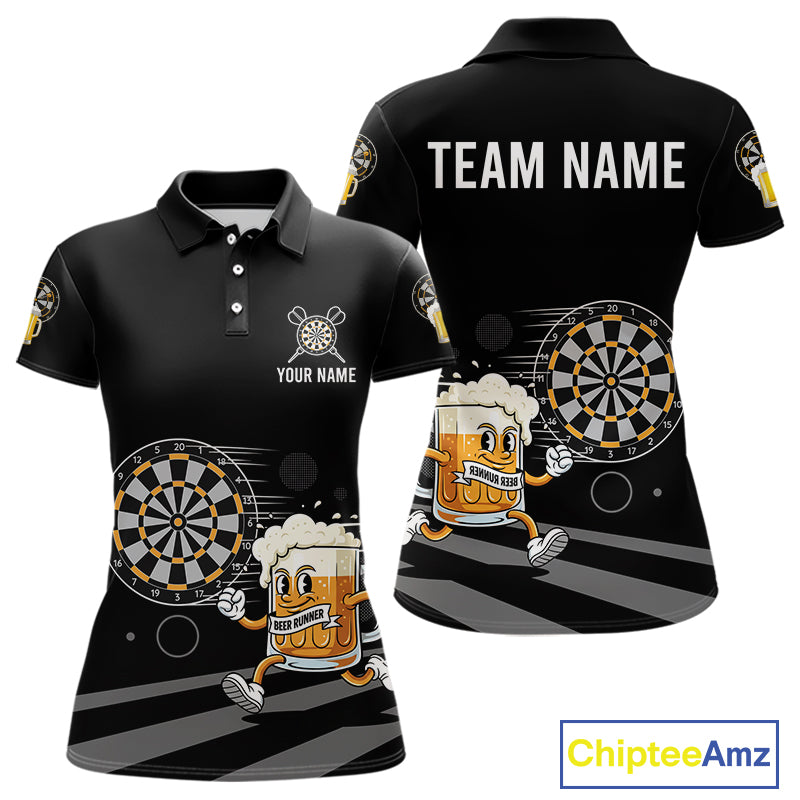 Beer Runner & Plays Darts Custom Funny Darts Quarter-Zip Shirt For Women Dart Jerseys NYN1950