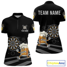 Load image into Gallery viewer, Beer Runner &amp; Plays Darts Custom Funny Darts Quarter-Zip  Shirt For Women Dart Jerseys NYN1950