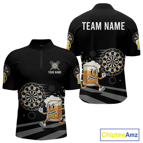 Beer Runner & Plays Darts Custom Funny Darts Quarter-Zip Shirt For Men Dart Jerseys NYN1950