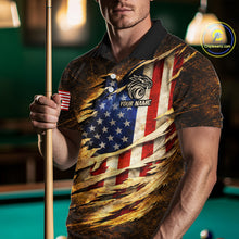 Load image into Gallery viewer, Eagle Retro Grunge American Flag Ball 8 Billiards Pool Shirt For Men Personalized Billiard Team Names NYN2696