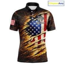 Load image into Gallery viewer, Eagle Retro Grunge American Flag Ball 8 Billiards Pool Shirt For Men Personalized Billiard Team Names NYN2696