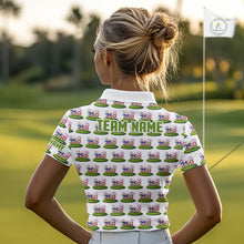 Load image into Gallery viewer, American Flag Grass Womens Golf Polo Shirt Patriotic USA Golf Shirts, Golf Gift NYN2853