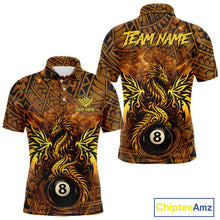 Load image into Gallery viewer, Black And Yellow Tribal Pattern Billiard Phoenix Jersey For Men Billiard 8 Ball Pool Team Shirts NYN2861
