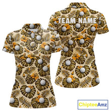 Load image into Gallery viewer, Personalized Tropical Yellow Monstera And Golfs Pattern Custom Golf Polo Shirt For Women Golf Team Clothes NYN2865