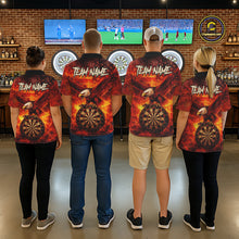 Load image into Gallery viewer, US Flag Eagle Flame Dartboard Darts Polo Shirts For Women Custom Patriotic Dart Team Jerseys NYN2507